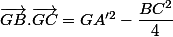 \vec{GB}.\vec{GC}=GA'^2-\dfrac{BC^2}{4}
